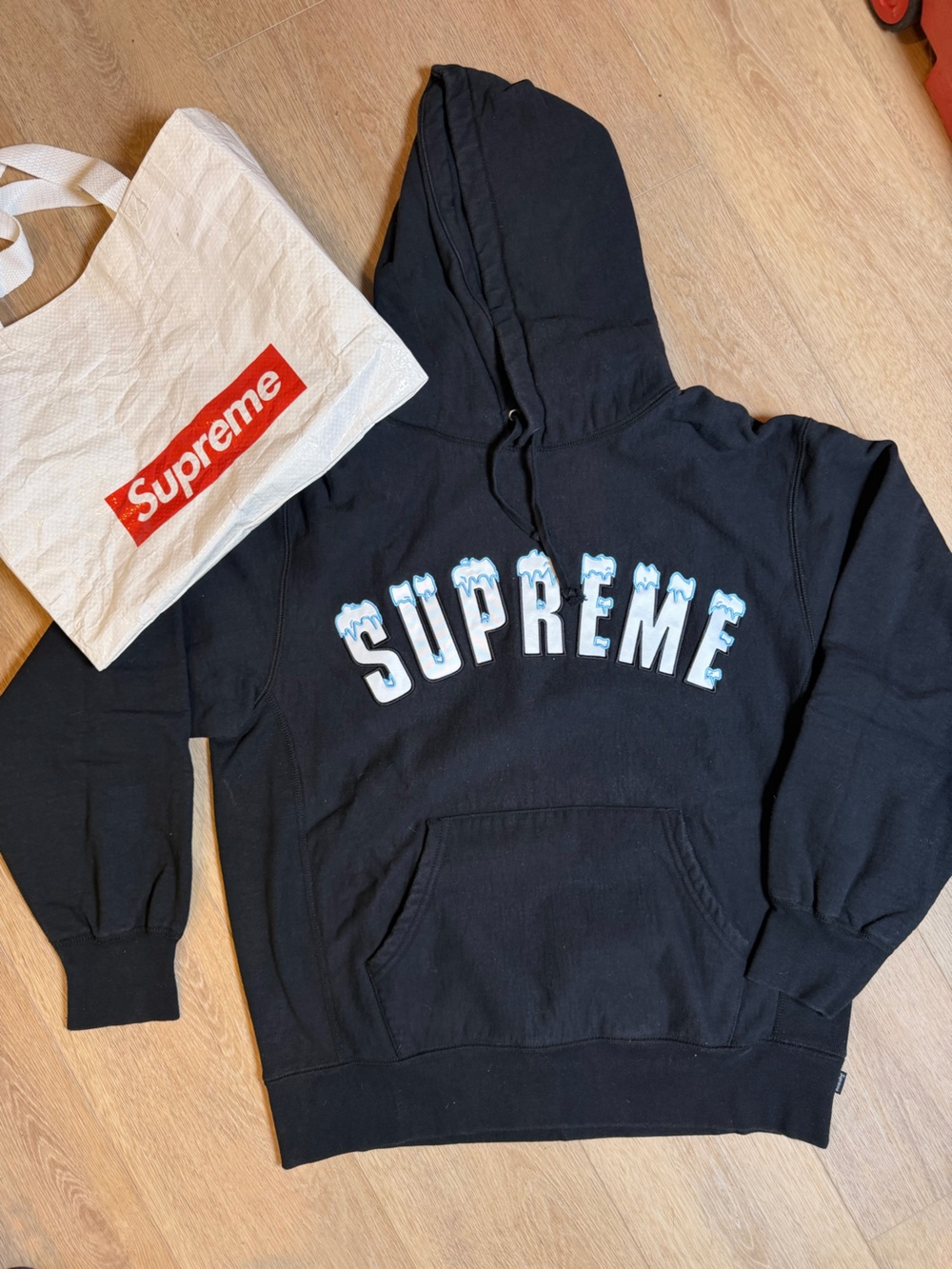Supreme Icy Arc Hooded Sweatshirt Black Hoodie Medium